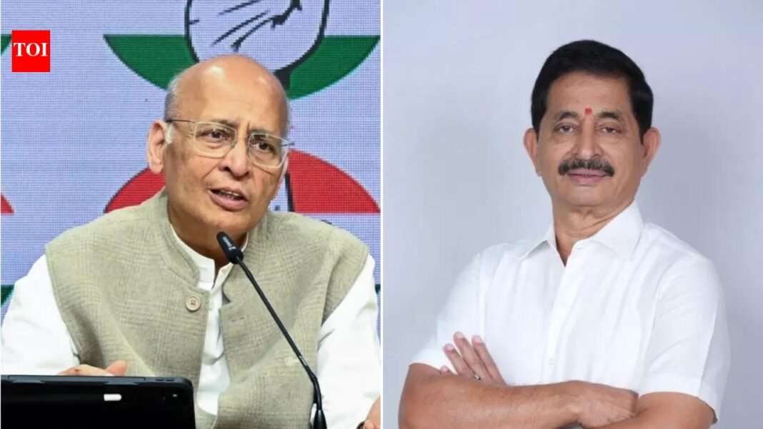 Abhishek Singhvi elected unopposed to Telangana Lok Sabha; Vem Narender Reddy joins Congress line-up