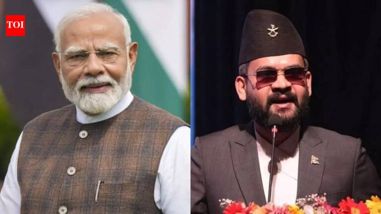 Prime Minister Modi talks with Nepal’s newly elected youth leaders Balendra Shah and Rabi Ramichani
