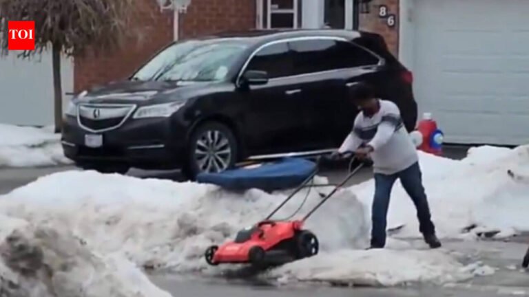 Video of Brampton man clearing snow with lawnmower goes viral: ‘Not the best, the brightest’
