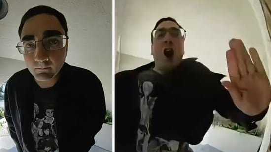 Intruder breaks down after being asked to leave California home with women and children inside; chilling video surfaced
