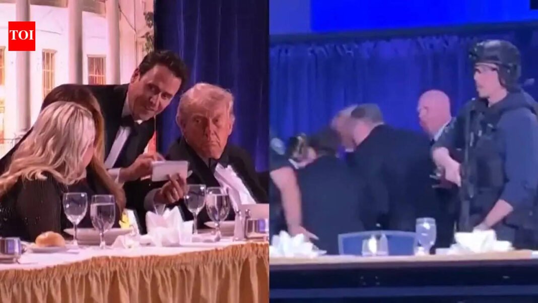 WATCH: Security guards rush Donald Trump for cover after hearing gunshots at White House press dinner