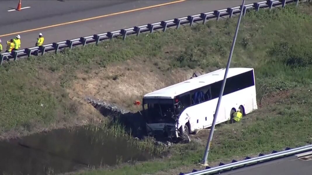 Bus driver charged in fatal chain-reaction crash on Interstate 95 in Virginia that killed 5 people

