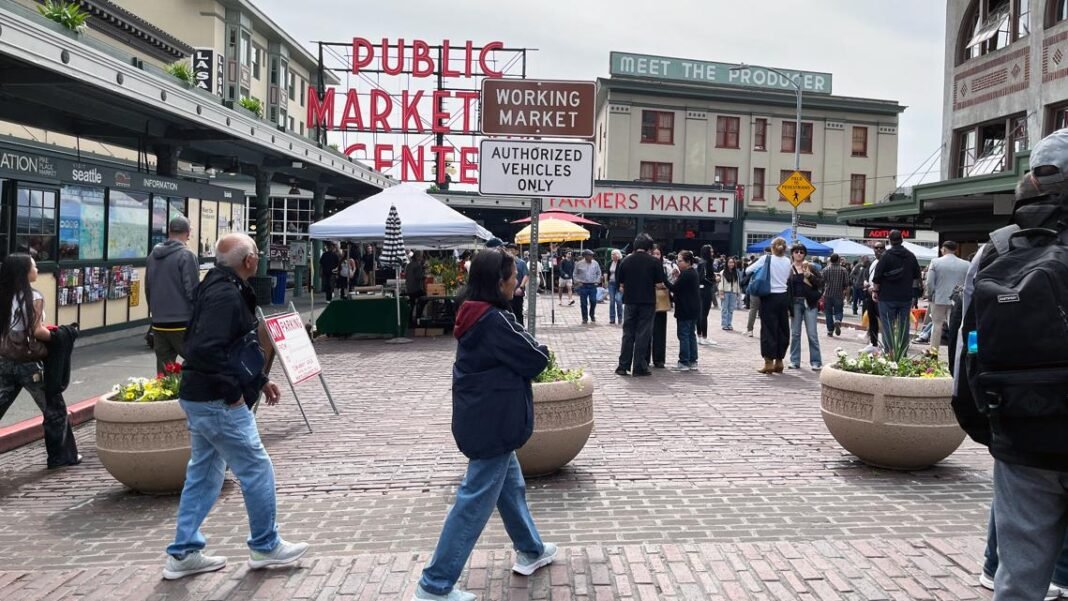 Concrete vehicle barriers arrive at Pike Place Market ahead of World Cup

