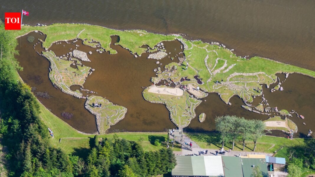 Danish farmer draws entire world map in lake