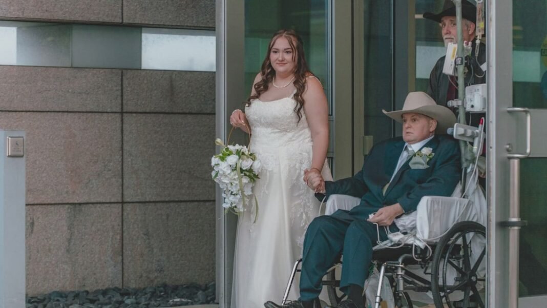 ‘He’s always been my hero’: Ohio bride gets married on hospital roof so her ailing father can be there