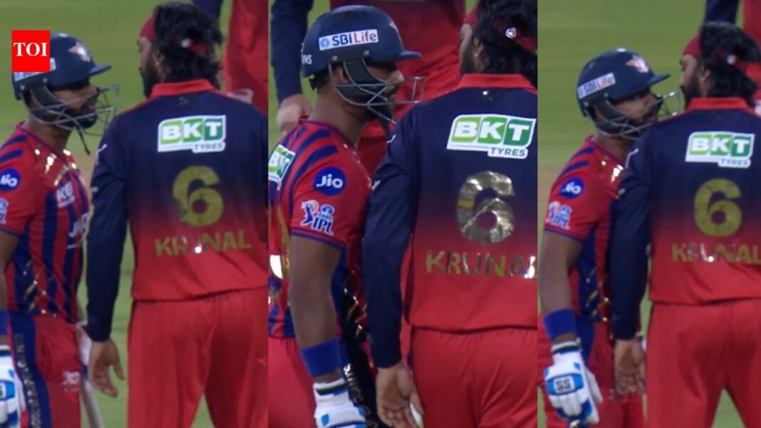 Krunal Pandya shares heated on-field exchange with Nicholas Pooran - Watch


