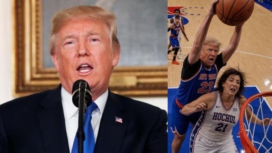 Trump shares bizarre AI image playing basketball with Kathy Hochul; Internet reacts: ‘Every day, he finds out…’