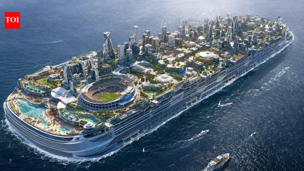 A floating city: $16 billion ship with seating for 80,000, schools, restaurants and 15,000-seat stadium | World News