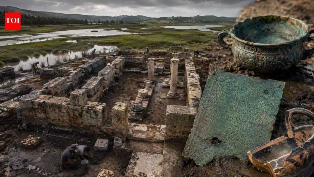 Ancient Temple of Poseidon, lost for 2,500 years, emerges from Greek marshes with mysterious inscribed artifacts | World News

