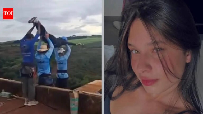 Brazilian bungee jumper who fell 130ft without ropes was still alive when rescuers arrived, nurse says ‘I even spoke to her’
