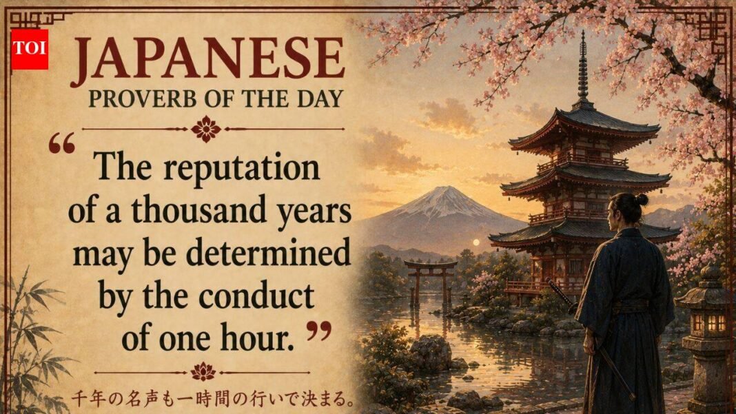 Japanese Proverb: “One hour of action can determine a thousand years of reputation” and a lesson on reputation, character and self-control | World News

