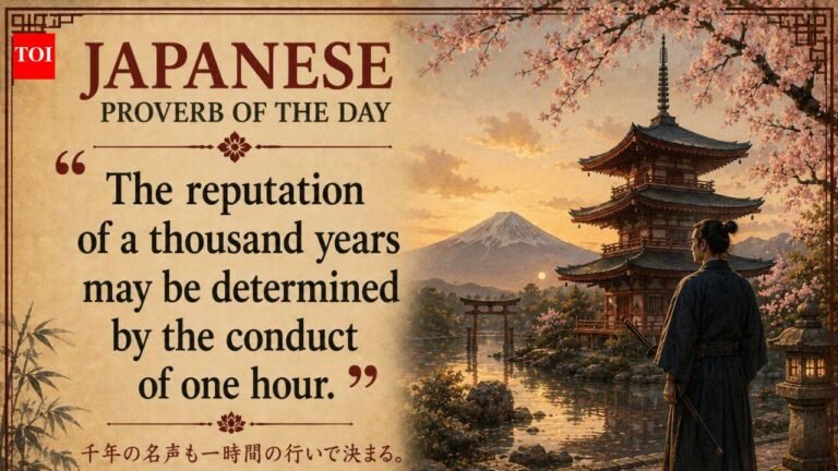 Japanese Proverb: “One hour of action can determine a thousand years of reputation” and a lesson on reputation, character and self-control | World News