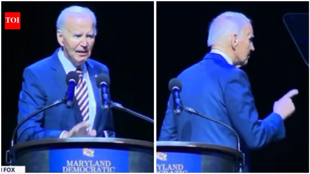 Joe Biden Speech: Watch: Joe Biden struggles to find stage exit after speech against Donald Trump

