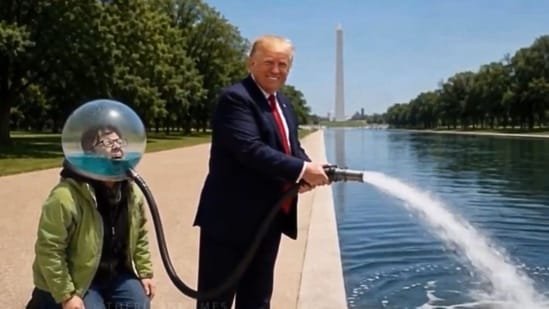 Trump releases video of AI filling reflecting pool with cryer’s ‘tears’; strange clip seen