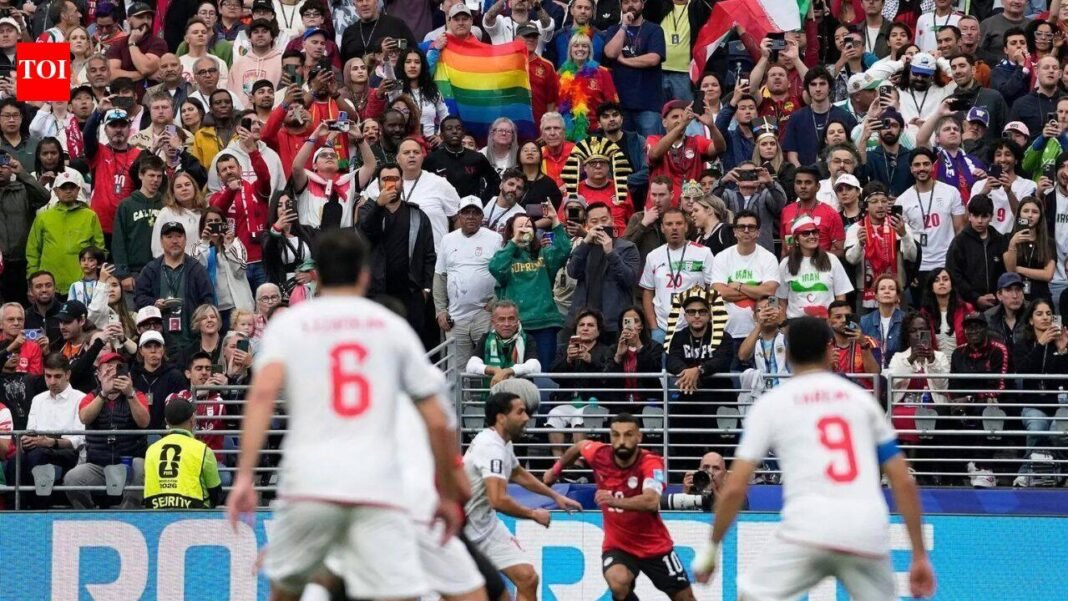 WATCH: Iran and Egypt, where homosexuality is criminalized, play FIFA 'Pride match' amid rainbow flags and banners

